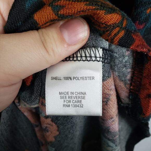 ModCloth 3X Long Sleeve Midi Dress Dark Floral Fairy Grunge Modest Casual Fall - Picture 7 of 10